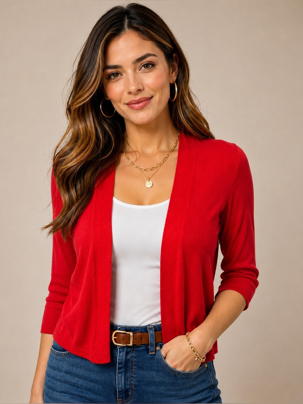 ANN TAYLOR Lightweight Dress Cardigan In Wild Tomato size S